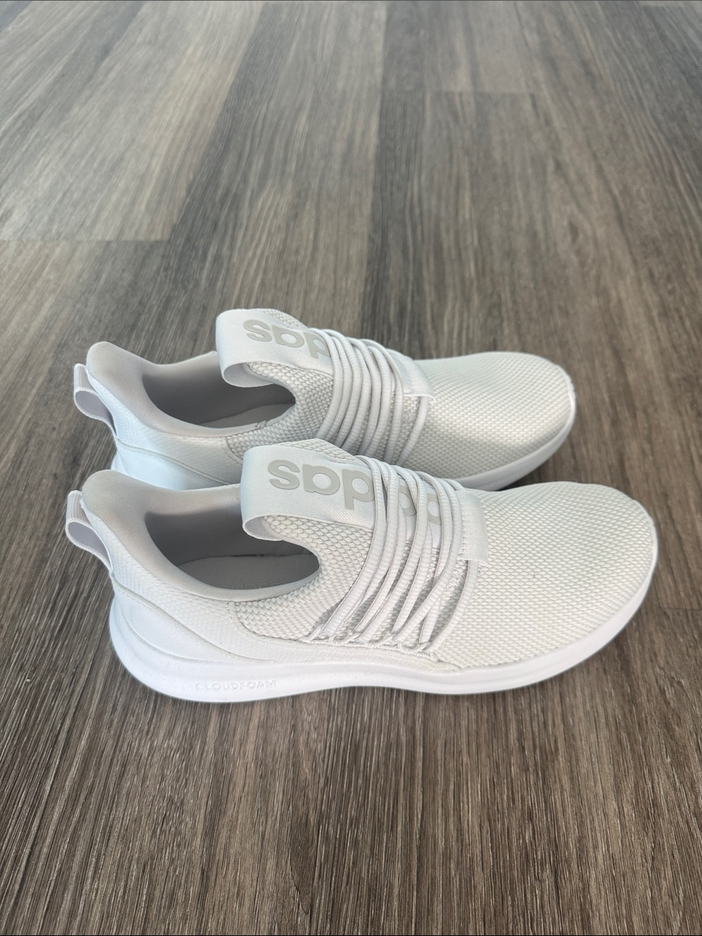 adidas Men's All-White Slip-On Knit Sneakers